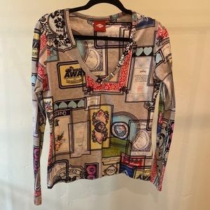 Vintage Oilily long sleeve tee, size XL.